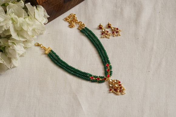Kundan Beads Necklace set (4-8106)(N)