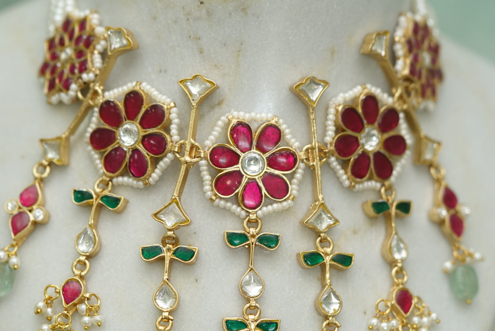 Kundan Antique necklace set (4-5523)(R)(PREORDER) - JEWELSTYLE
