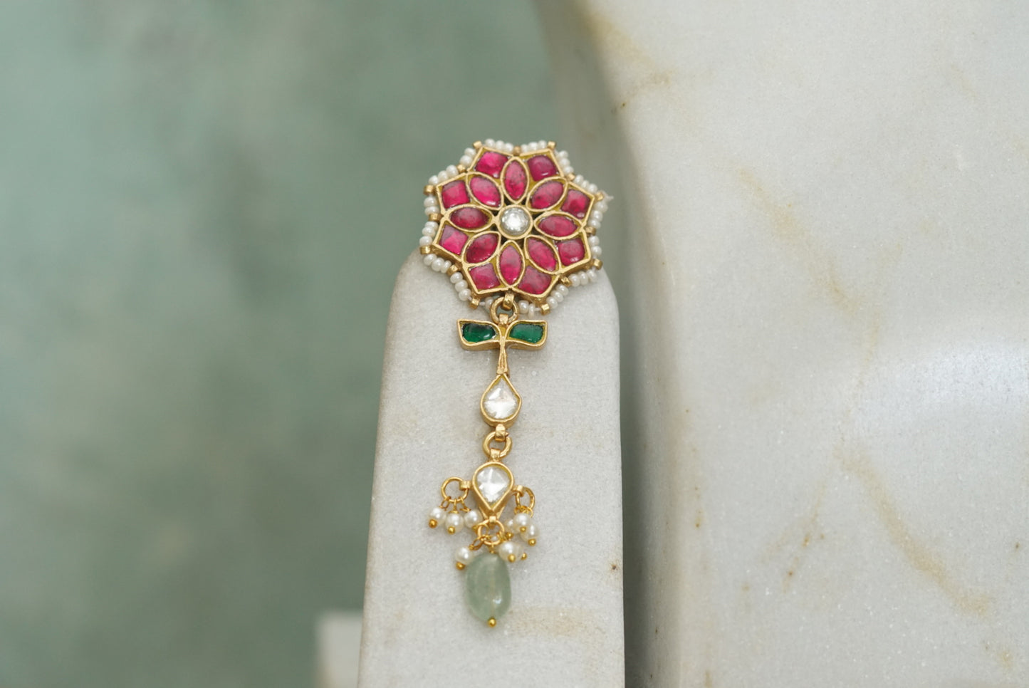 Kundan Antique necklace set (4-5523)(R)(PREORDER) - JEWELSTYLE