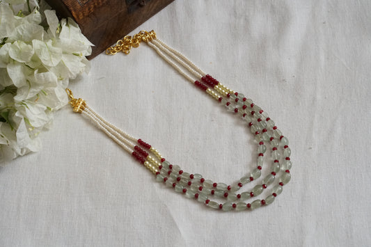 Kundan Beads Necklace (4-8109)(N)