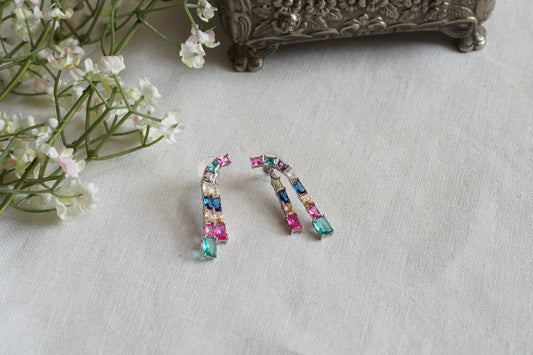 Multi Stone Ad Earrings (1-5343)(P)