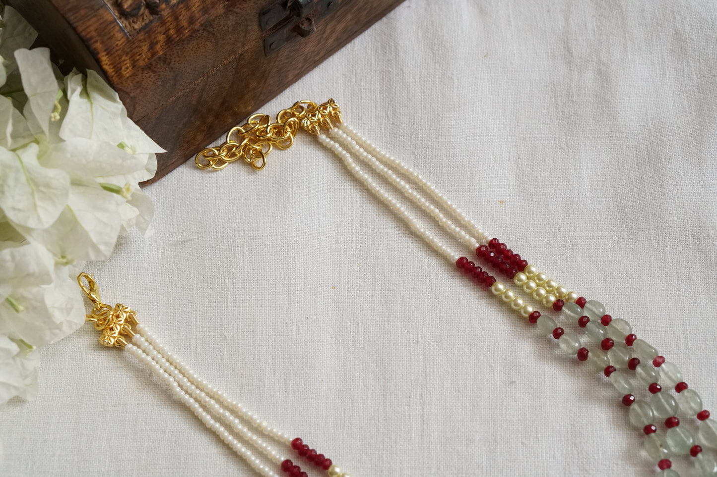 Kundan Beads Necklace (4-8109)(N)