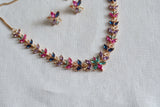Multi Stone Ad Necklace Set (4-9348)(P)