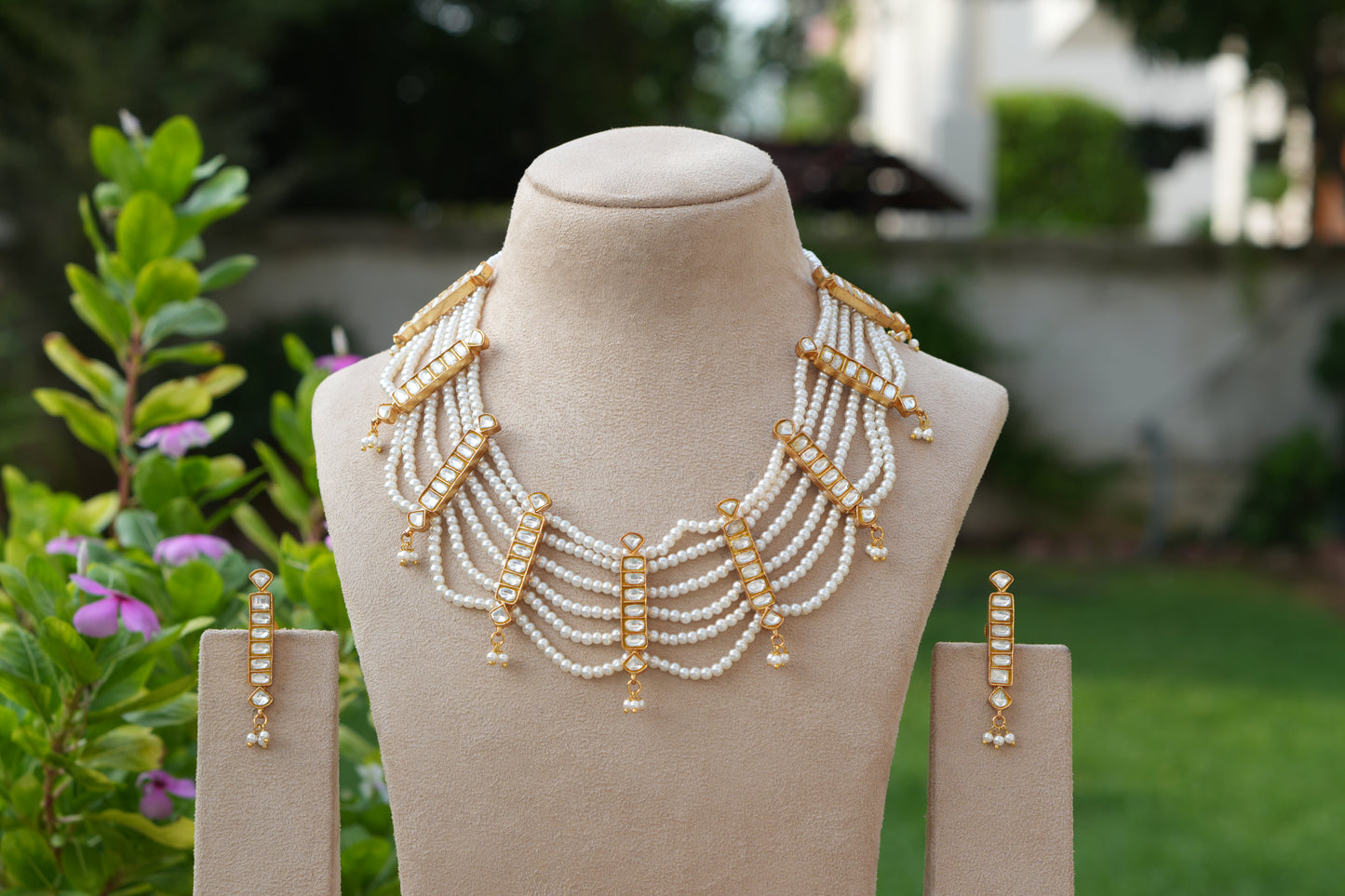 Kundan Necklace Set (4-9346)(R)