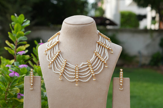 Kundan Necklace Set (4-9346)(R)