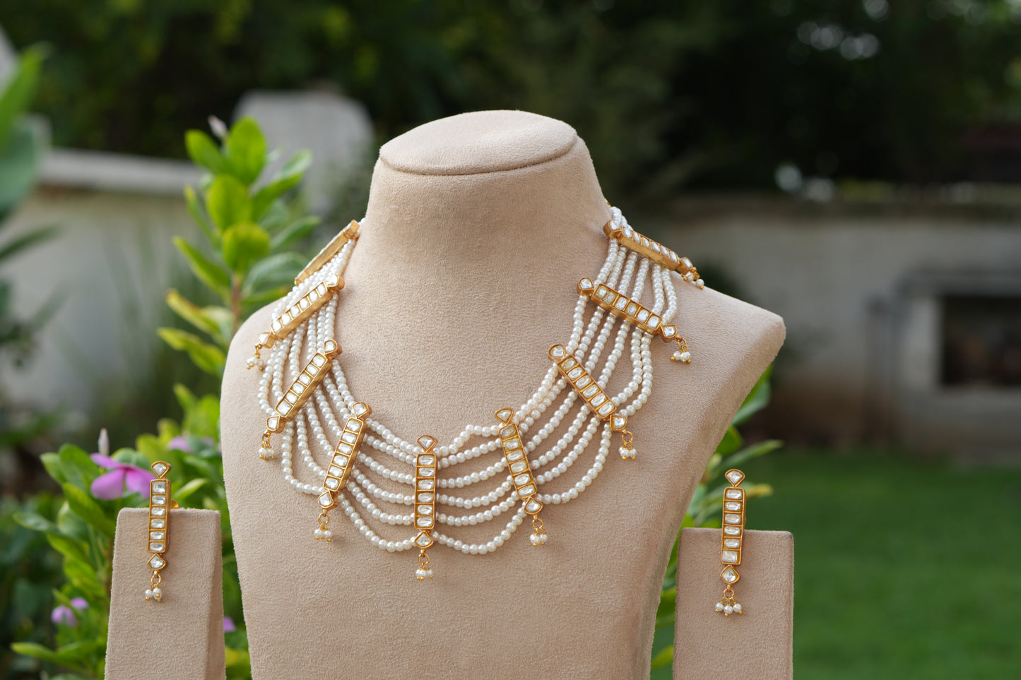 Kundan Necklace Set (4-9346)(R)