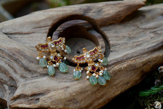 Bird Polki Earrings (1-5332)(B)