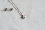 Multi Stone Ad Pendant Set (4-9349)(P)
