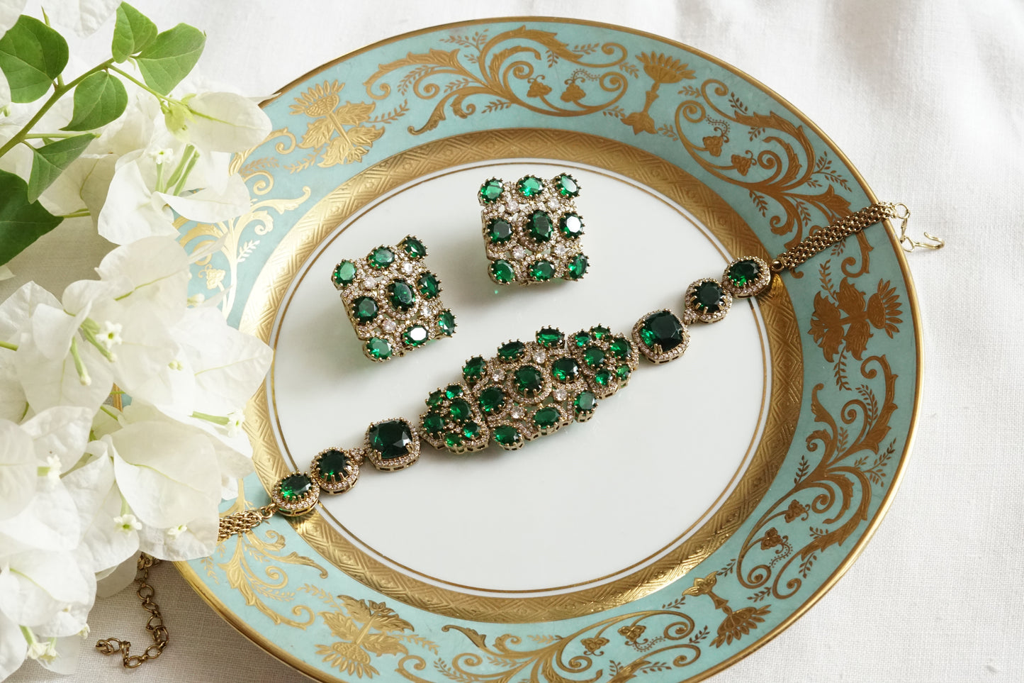 Polki Necklace Set (4-9376)(B)