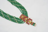 Green beads pendant necklace(4-7610)(K)