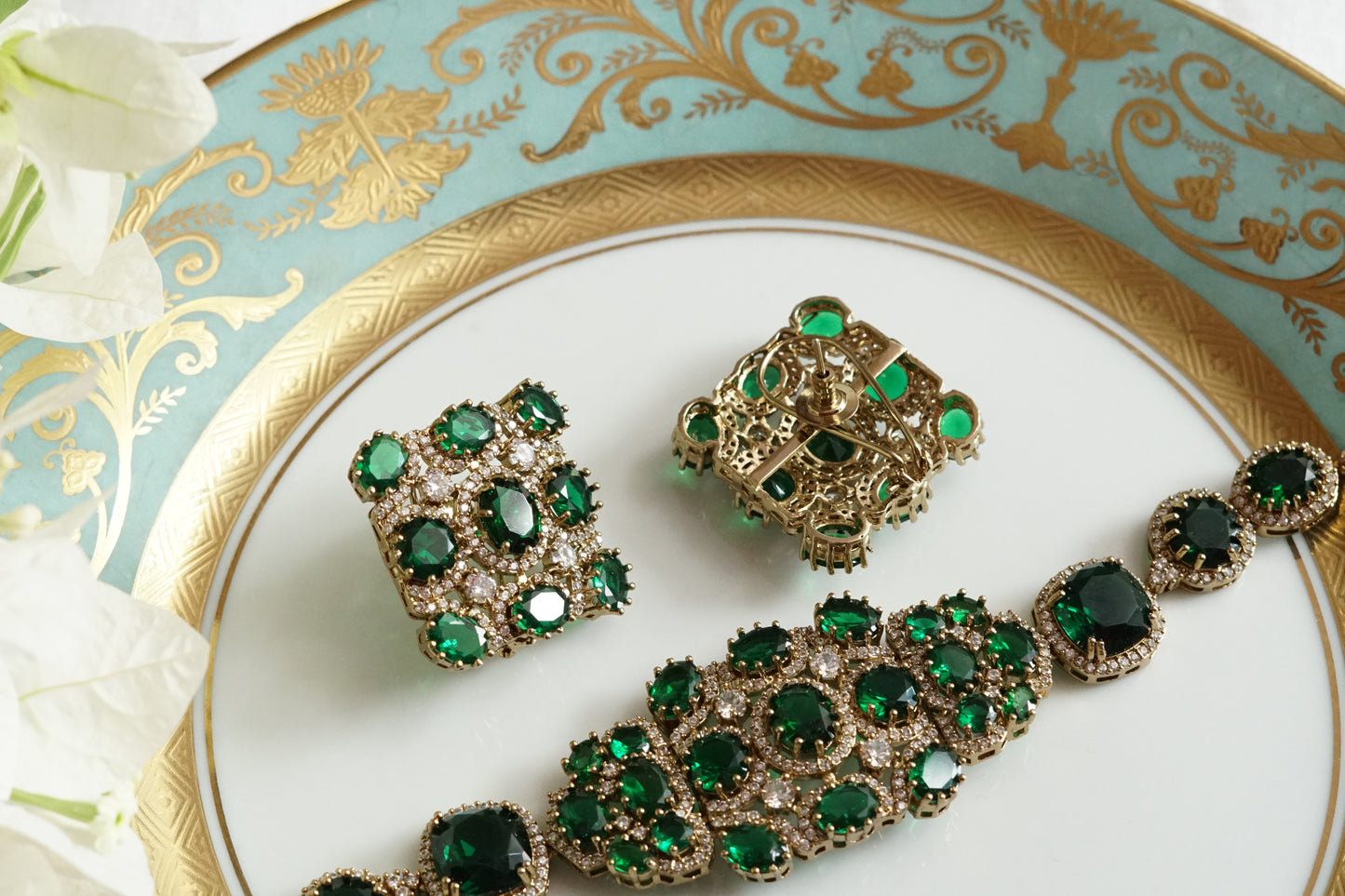 Polki Necklace Set (4-9376)(B)