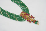 Green beads pendant necklace(4-7610)(K)