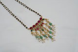 Pendant in black beads chain(4-7614)(K)