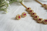 Polki Necklace Set With Maangtikka (4-8296)(B)