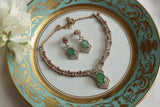 Light Green Stone Ad Necklace Set (4-9380)(B)