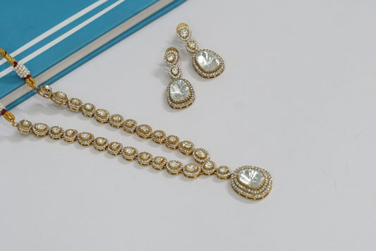 Kundan polki necklace set (4-6597)(B) - JEWELSTYLE