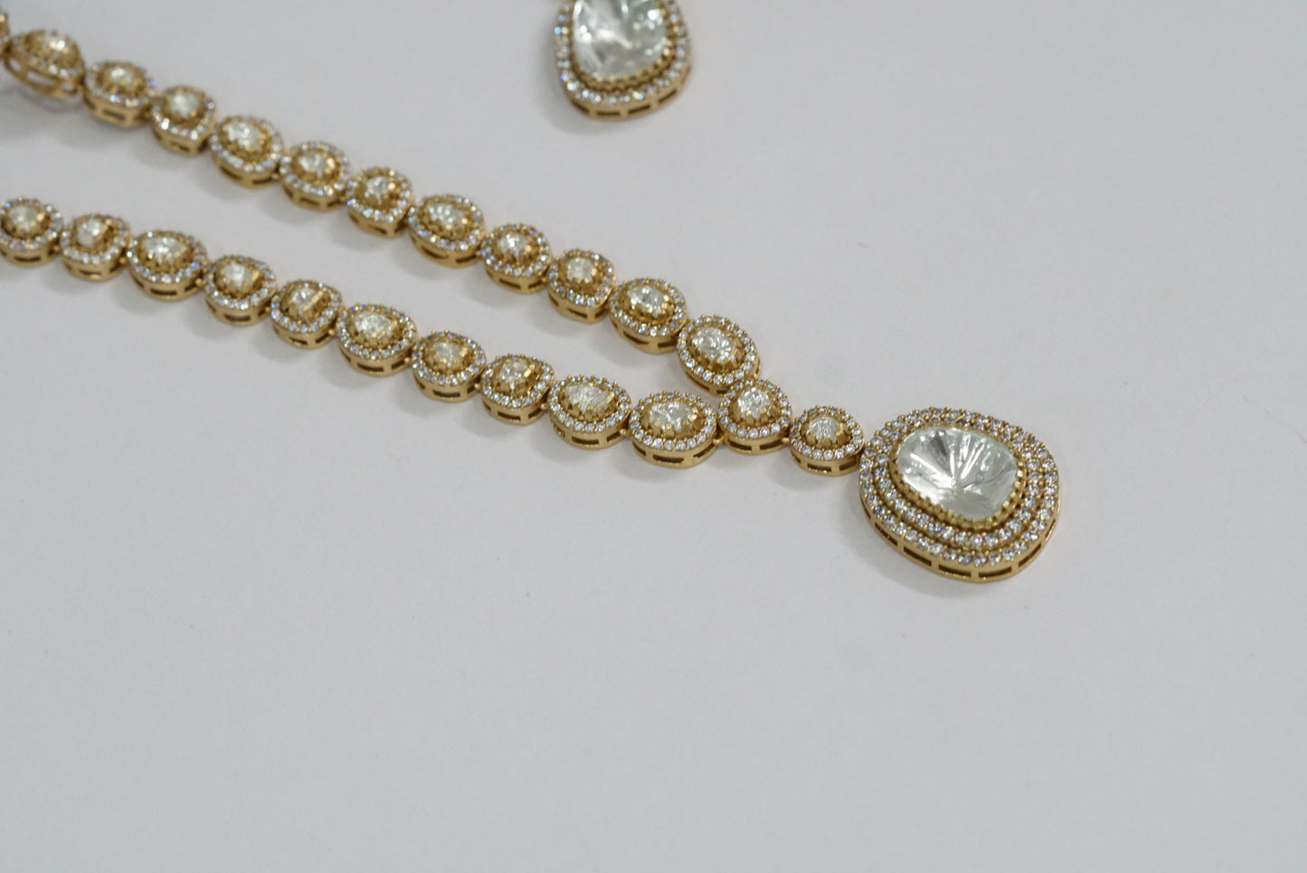 Kundan polki necklace set (4-6597)(B) - JEWELSTYLE