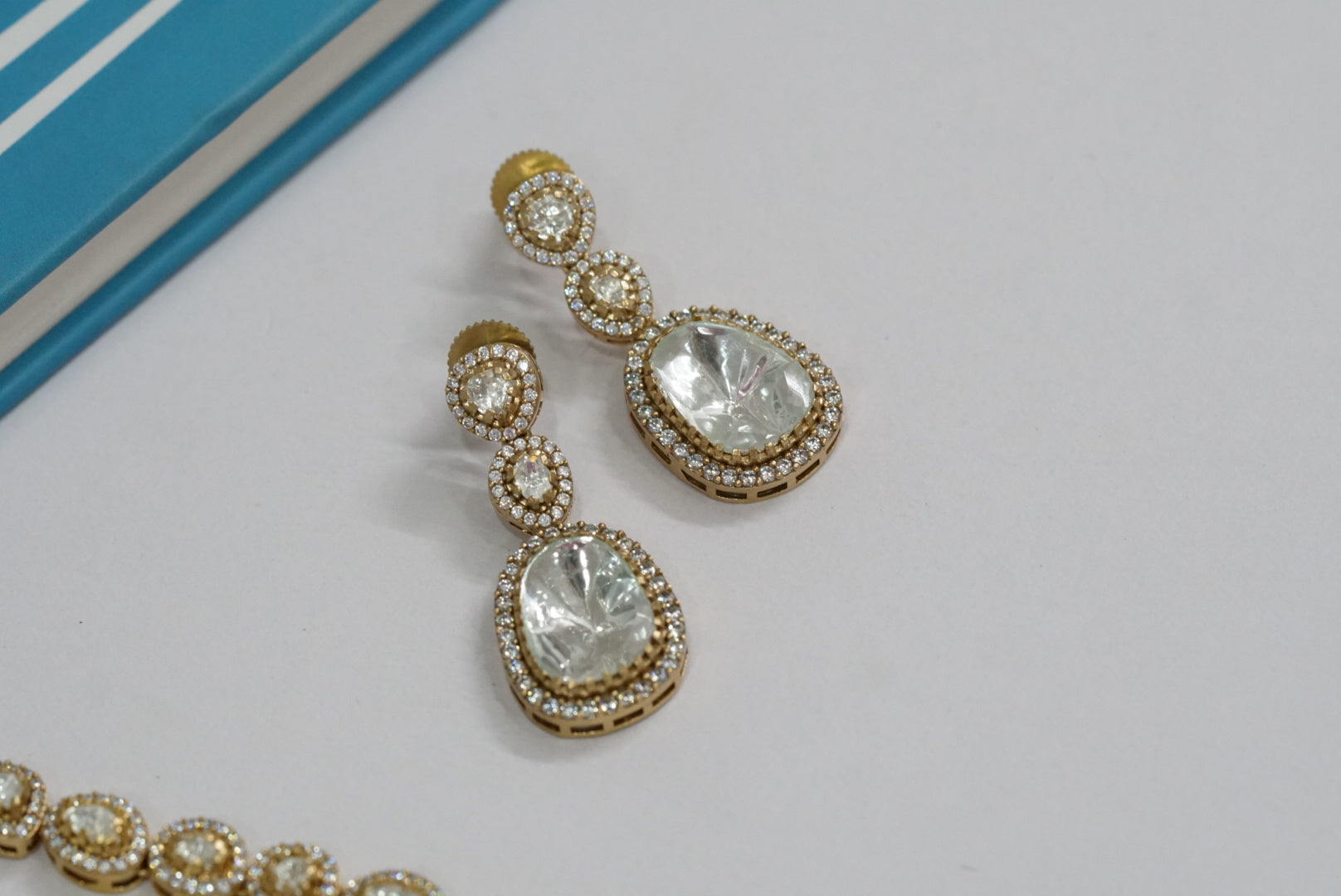 Kundan polki necklace set (4-6597)(B) - JEWELSTYLE