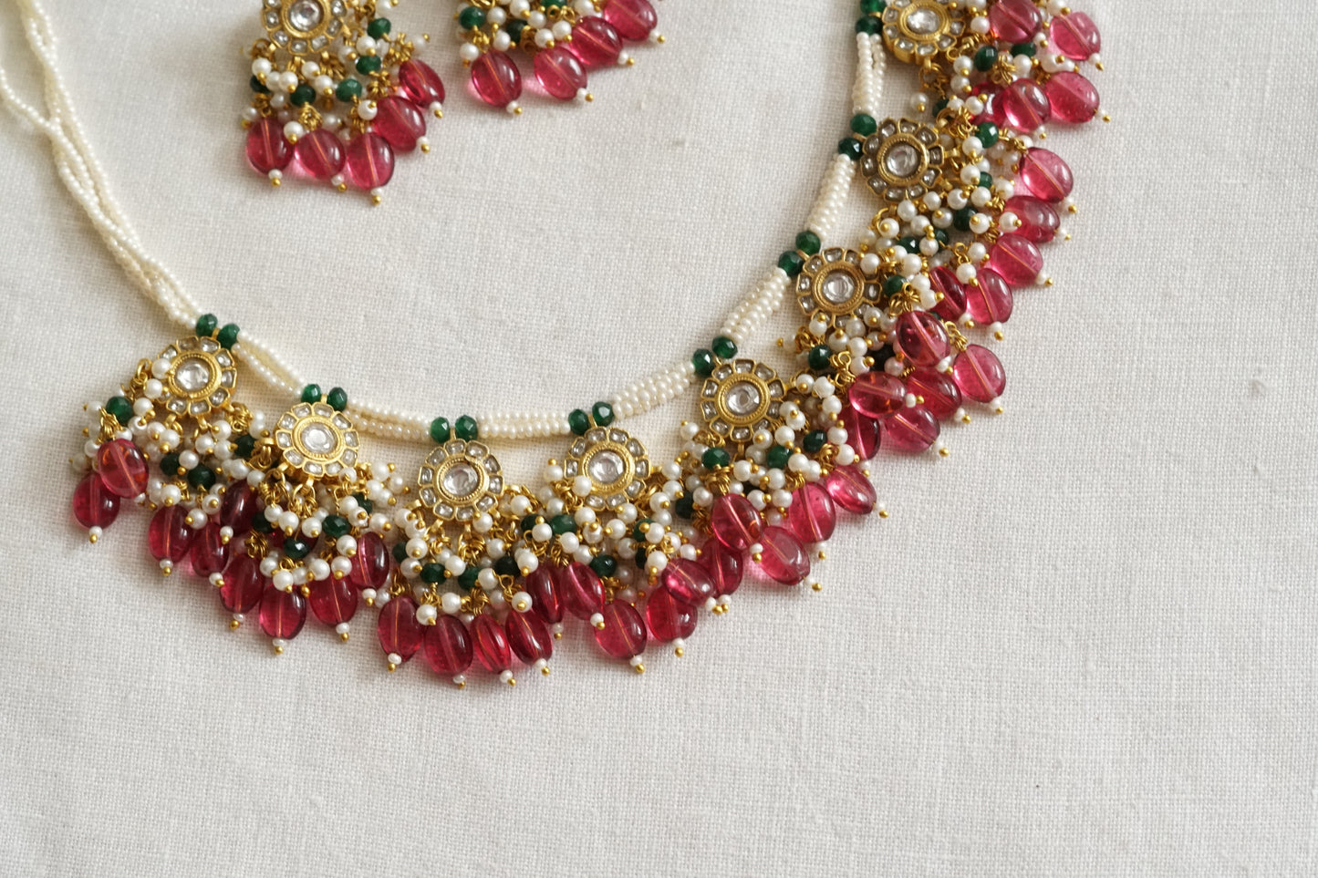 Kundan Necklace Set (4-9386)(A)