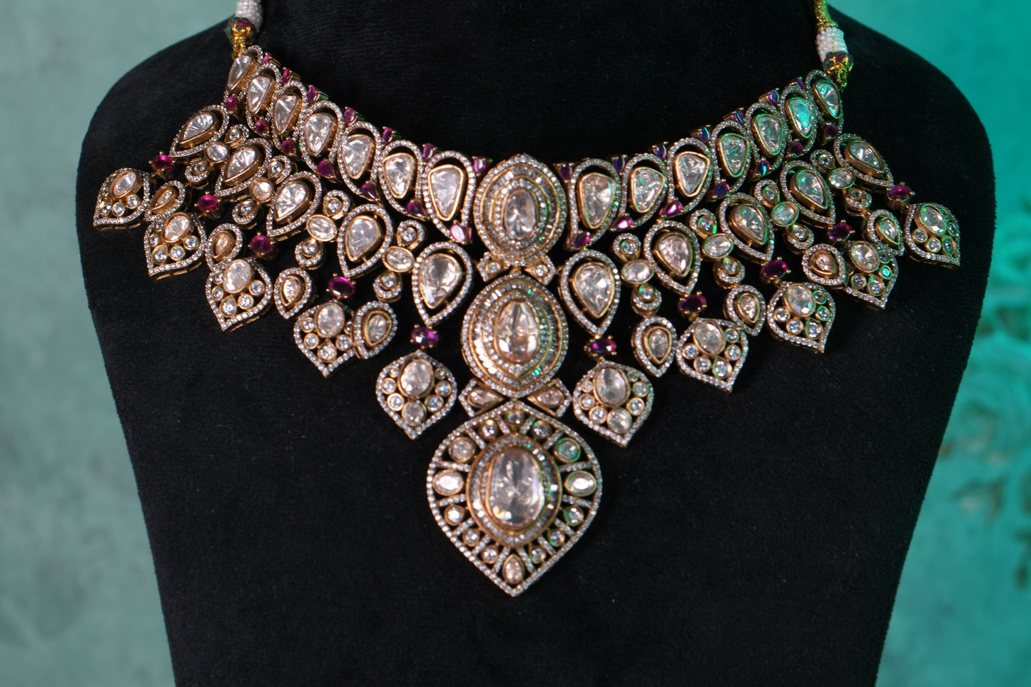Polki Necklace Set(4-9360)(B)