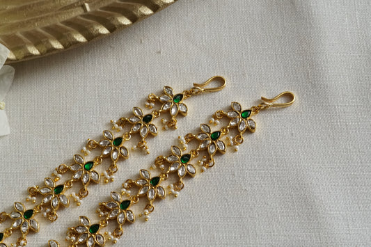 Mossainite polki Earchain(9-388)(K) - JEWELSTYLE