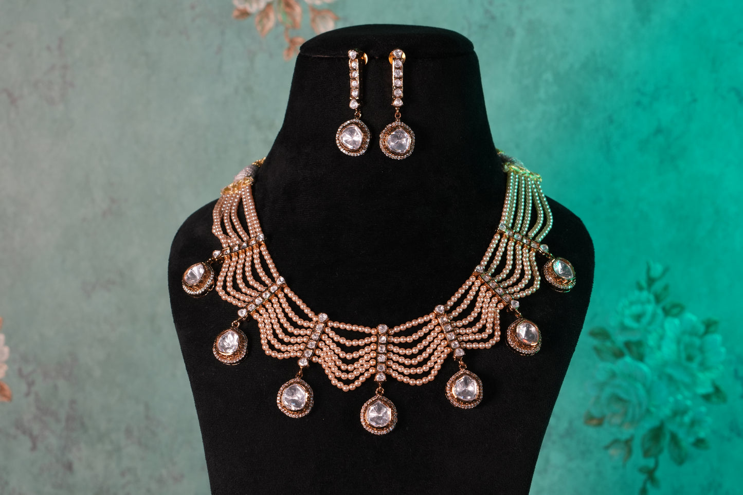 Polki Necklace Set(4-9361)(B)