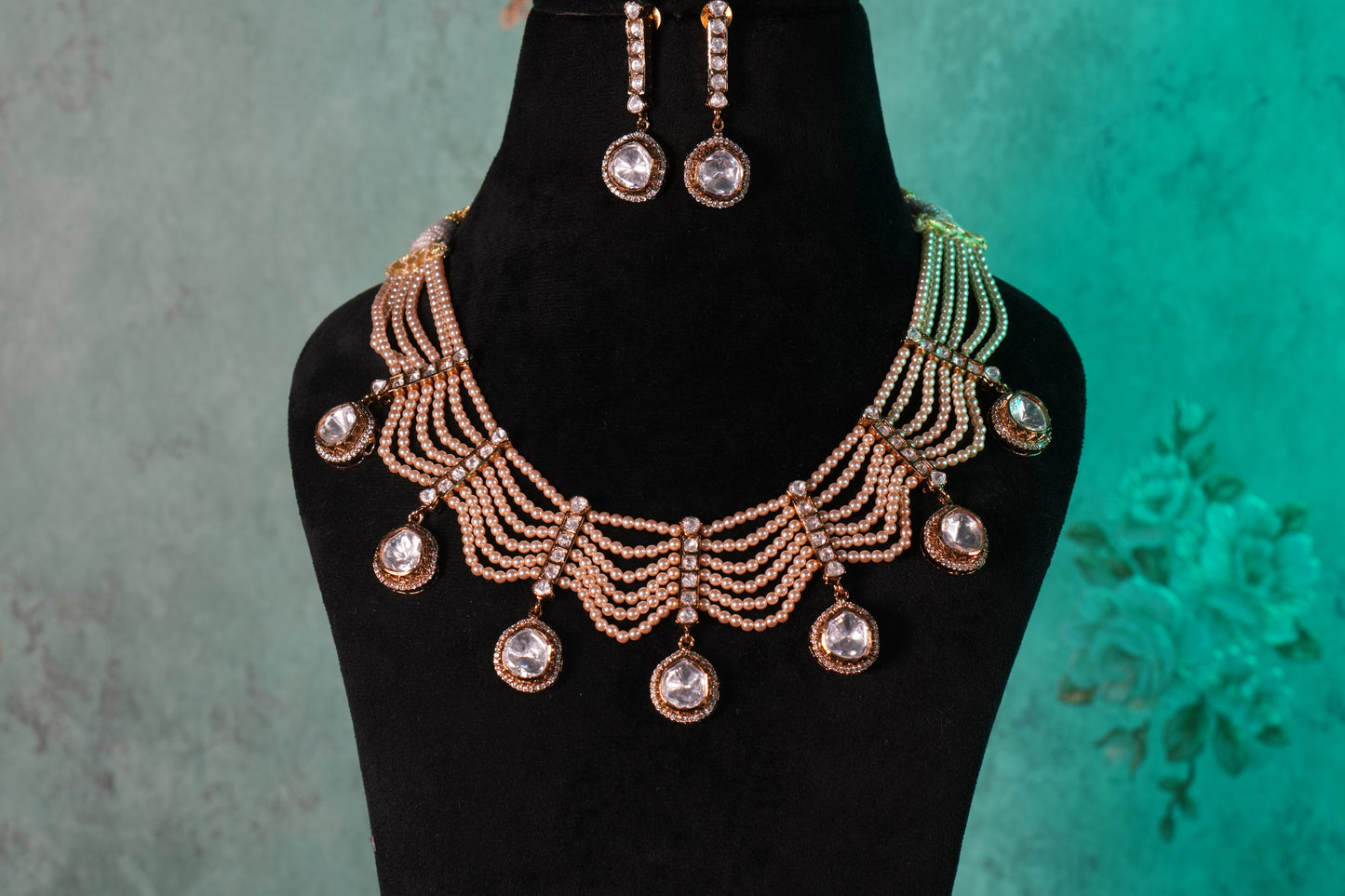 Polki Necklace Set(4-9361)(B)