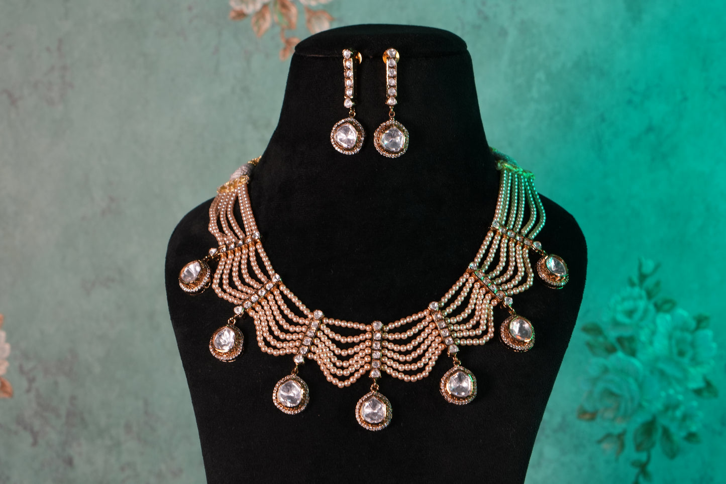 Polki Necklace Set(4-9361)(B)