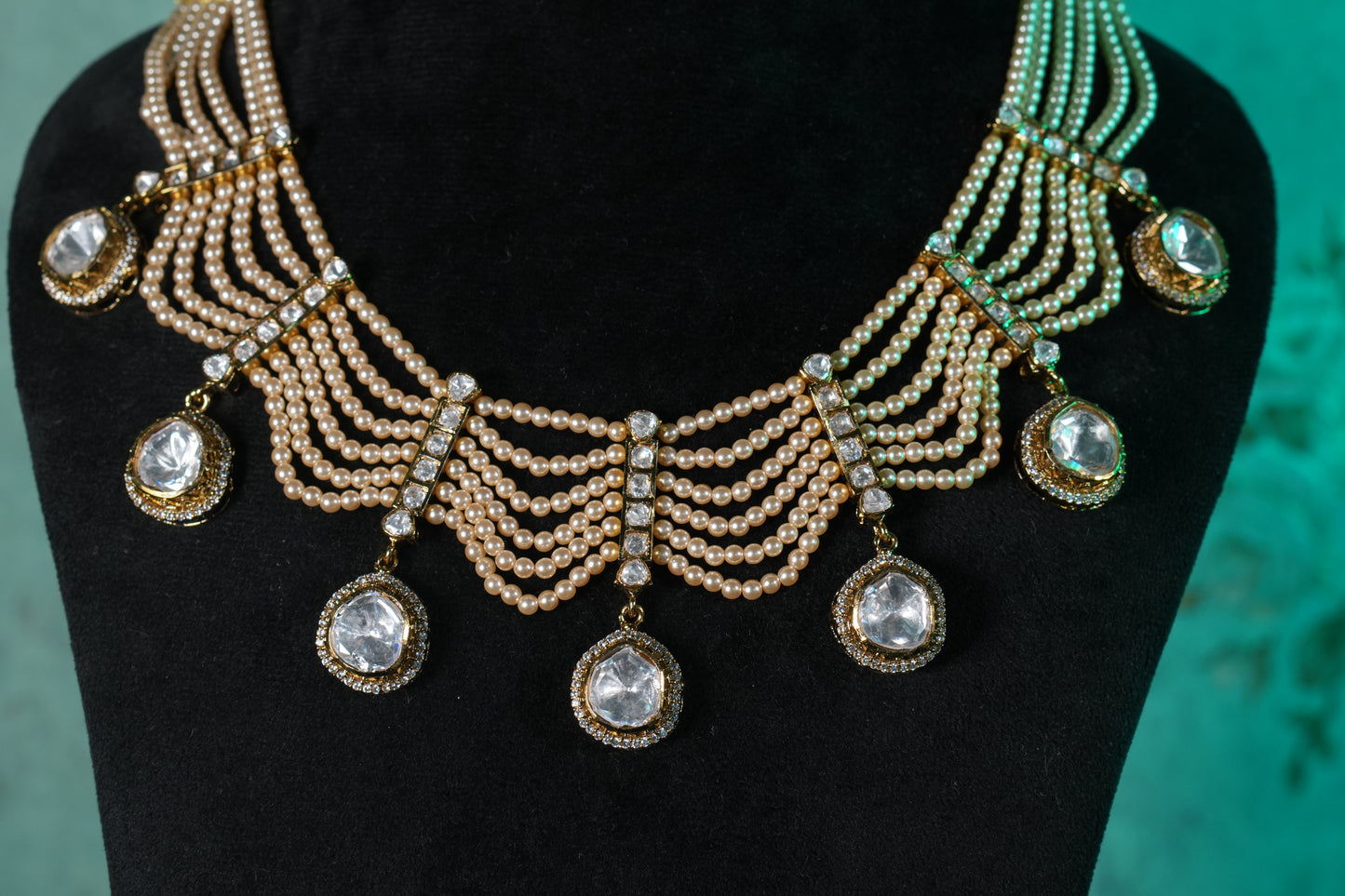 Polki Necklace Set(4-9361)(B)