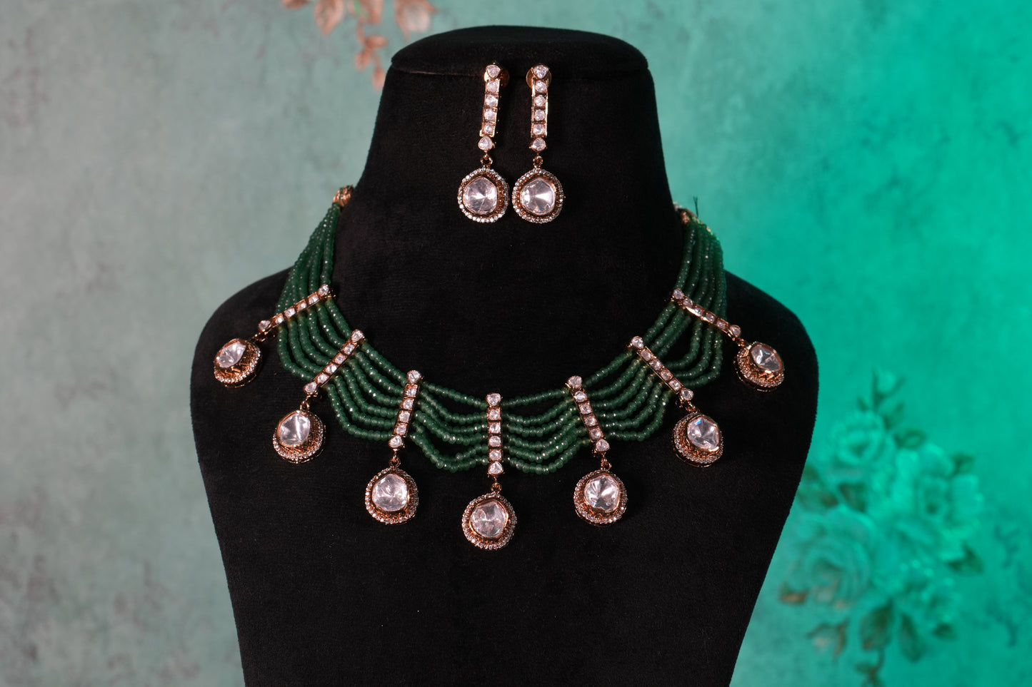 Polki Necklace Set(4-9363)(B)