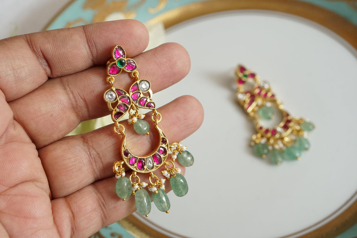 Kundan Earrings (1-4776)(K)(already discounted) - JEWELSTYLE