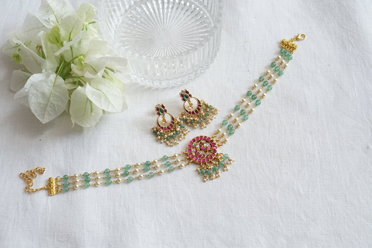 Kundan  Necklace Set  (4-9645)(K)