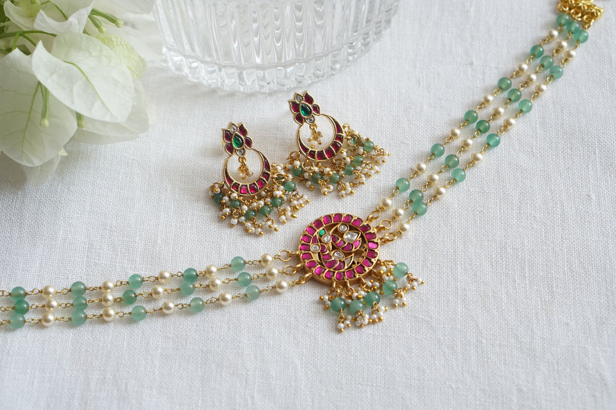 Kundan  Necklace Set  (4-9645)(K)