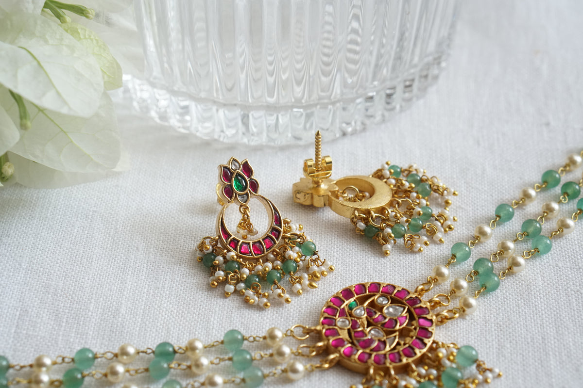 Kundan  Necklace Set  (4-9645)(K)