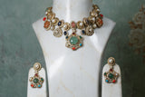 Multi Stone necklace set (4-8329)(B)