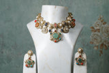 Multi Stone necklace set (4-8329)(B)