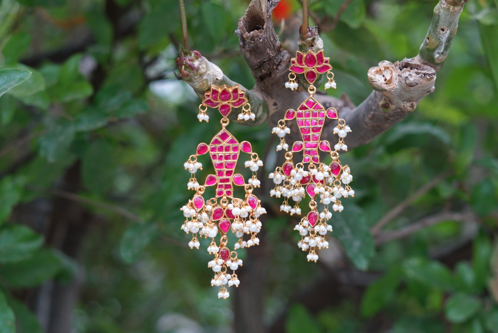 Kundan fish Earring (1-3486)(R)(PREORDER) - JEWELSTYLE