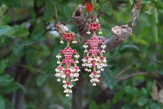 Kundan fish Earring (1-3486)(R)(PREORDER) - JEWELSTYLE