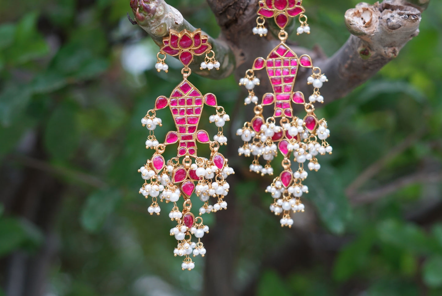 Kundan fish Earring (1-3486)(R)(PREORDER) - JEWELSTYLE
