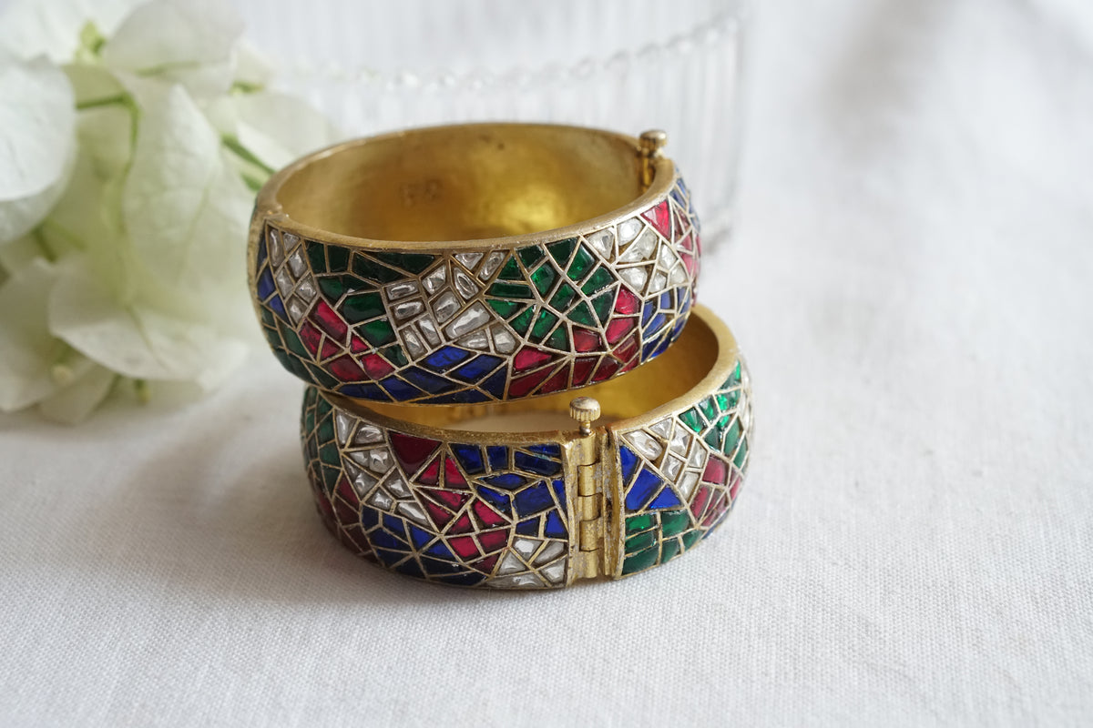 Kundan Bangles (3-512)(A) Openable