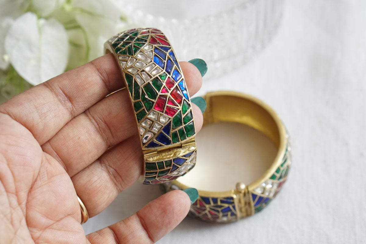 Kundan Bangles (3-512)(A) Openable