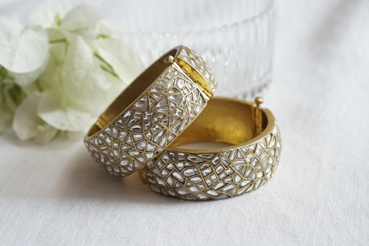 Kundan Bangles (3-510)(A) Openable