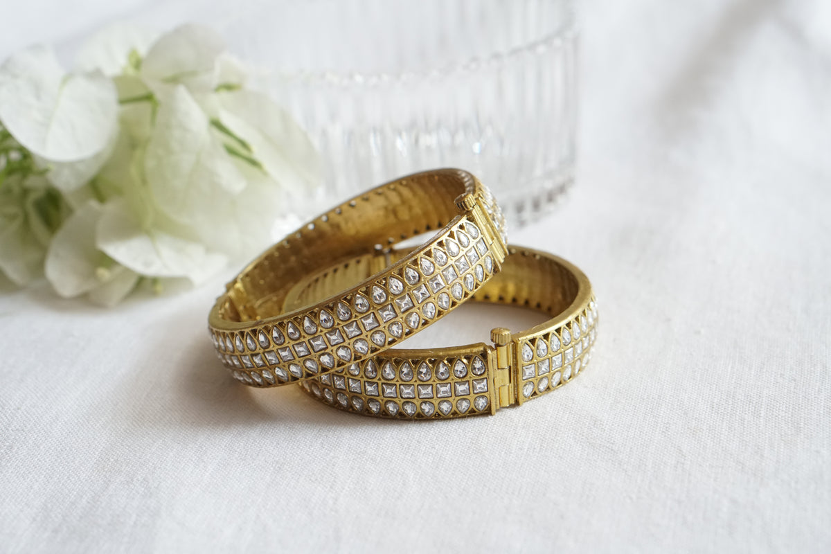 Kundan Bangles (3-509)(A) Openable