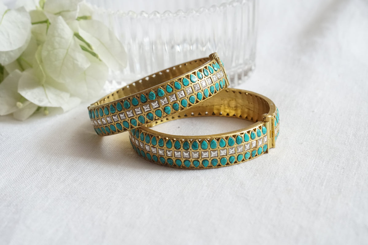 Kundan Bangles (3-509)(A) Openable