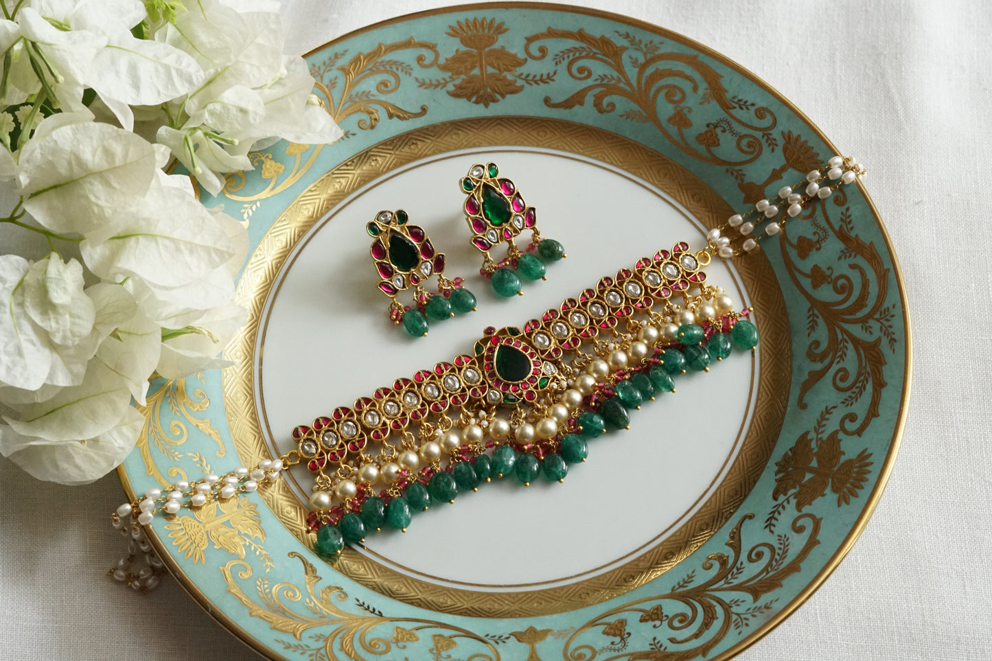 Kundan Choker Set (4-9390)(K)