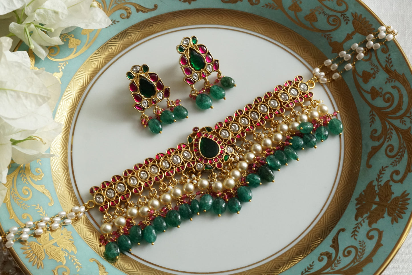 Kundan Choker Set (4-9390)(K)