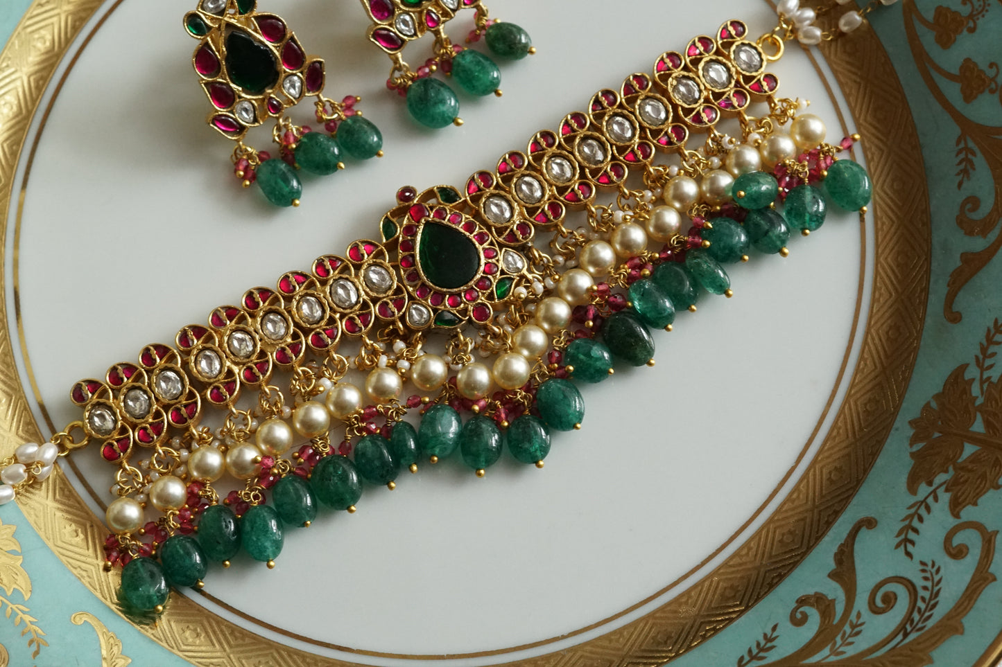 Kundan Choker Set (4-9390)(K)