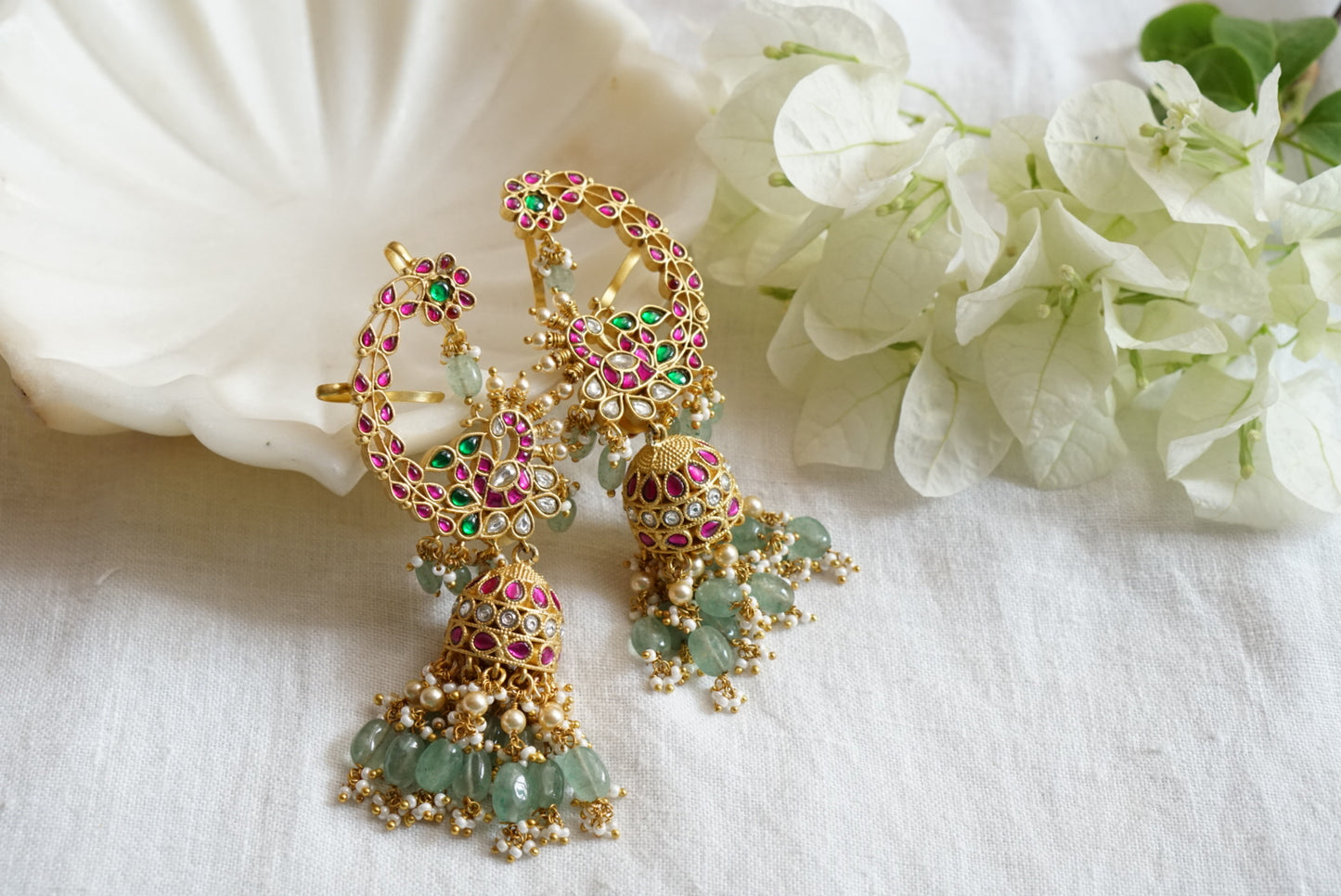 Kundan earcuff Jhumki (1-3962)(K)(PREORDER)
