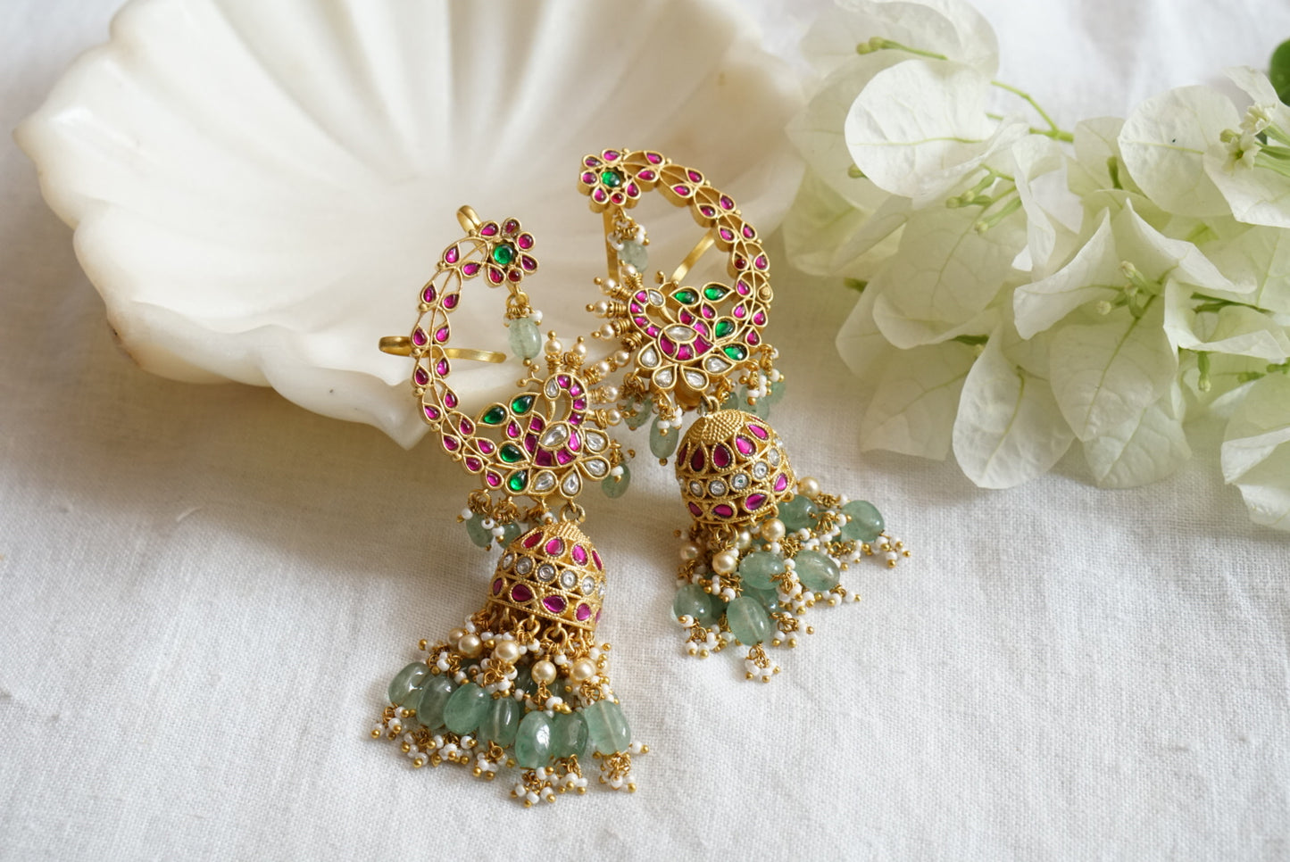 Kundan earcuff Jhumki (1-3962)(K)(PREORDER)