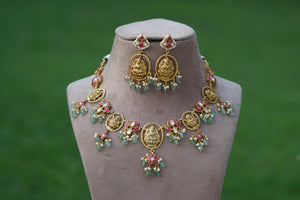 Kundan Antique jadau necklace set (4-5880)(R)
